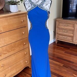 Blondie Nites Royal Blue Embellished Prom Dress